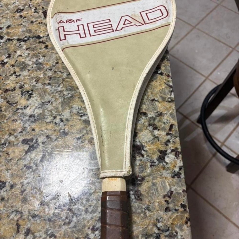 Vintage AMF Head LC Tennis Racquet Silver Aluminum Frame with Original Cover